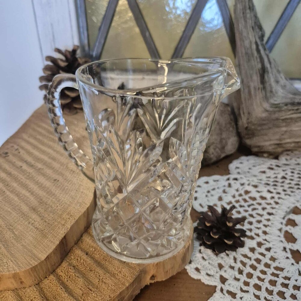 Vintage Pressed Clear Glass Cream Jug - Picture 2 of 5